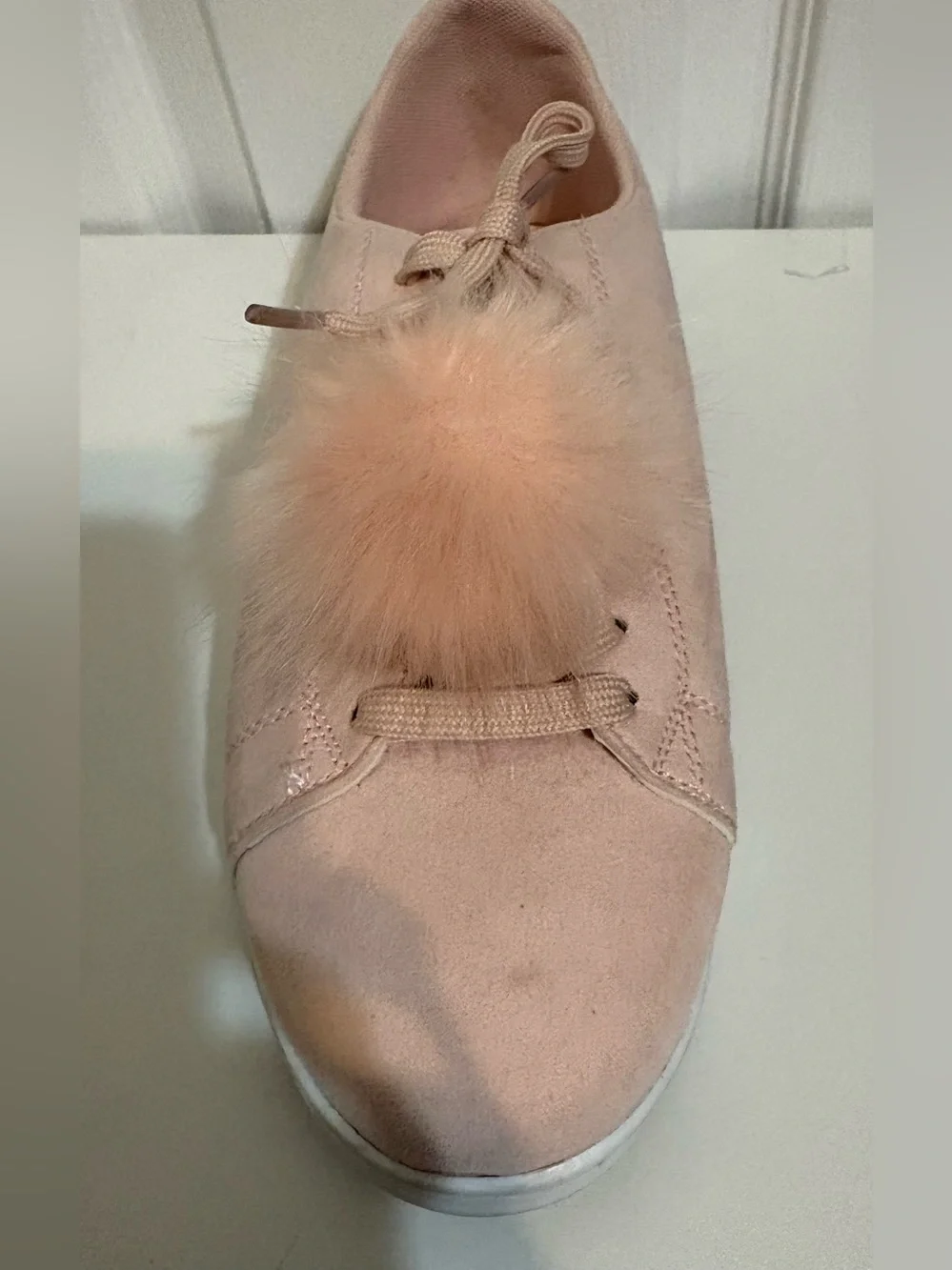 Madden Girl “Fluffy” Pink Pom Pom Sneakers